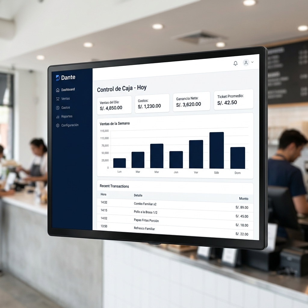 Panel de control de ventas y flujo de caja